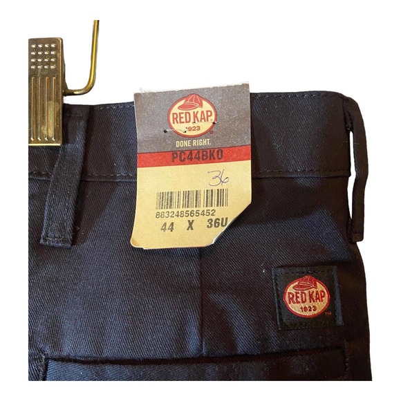 NWT Red Kap PC44BK0 MEN'S WORK PANT SIZE 44x 36 BLACK 100% COTTON Team Kentucky - Picture 3 of 4